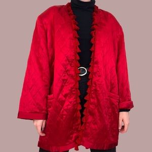 Silk Red Vintage Robe Jacket